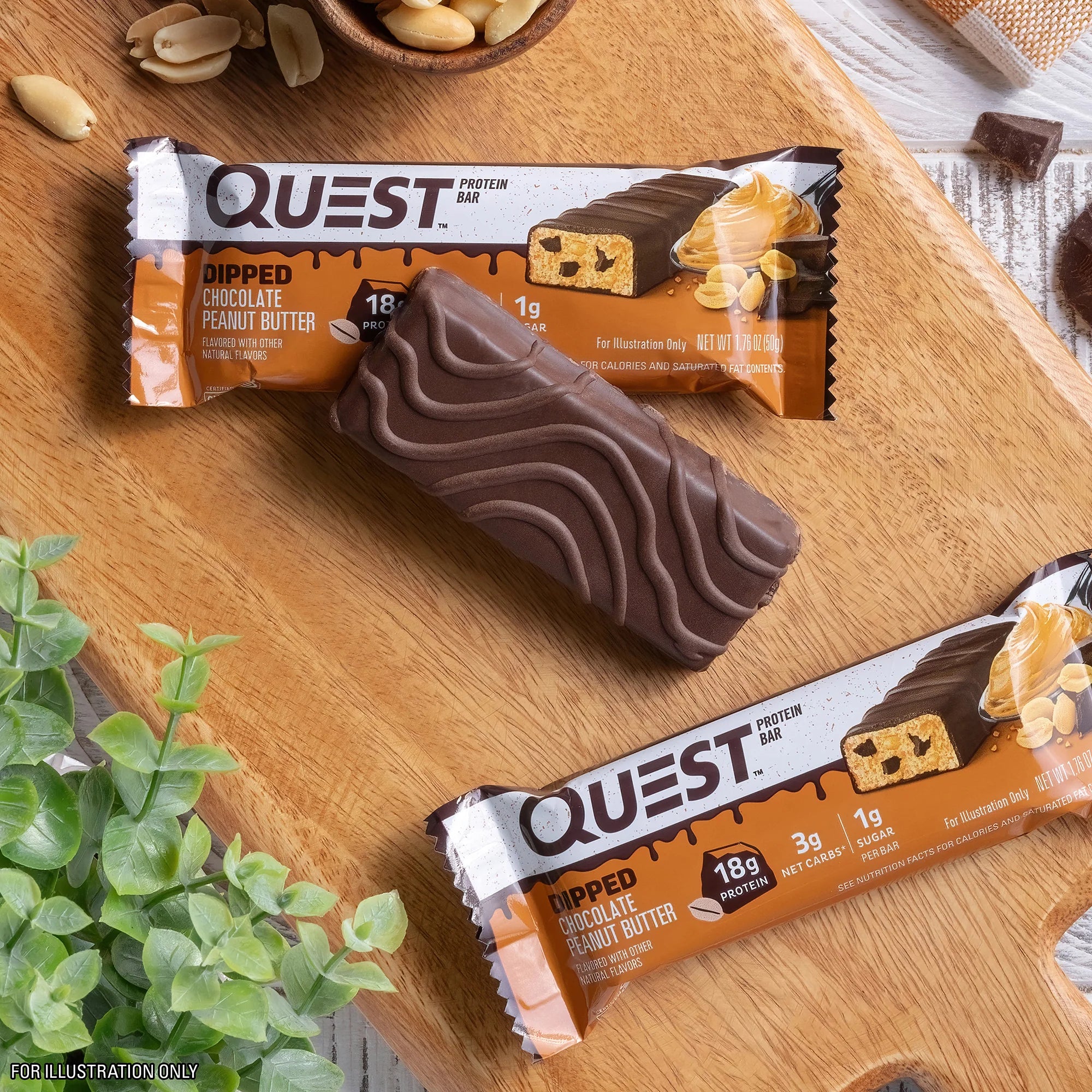 โปรตีนบาร์ Quest Protein Bar - Dipped Chocolate Peanut Butter 3 Bars