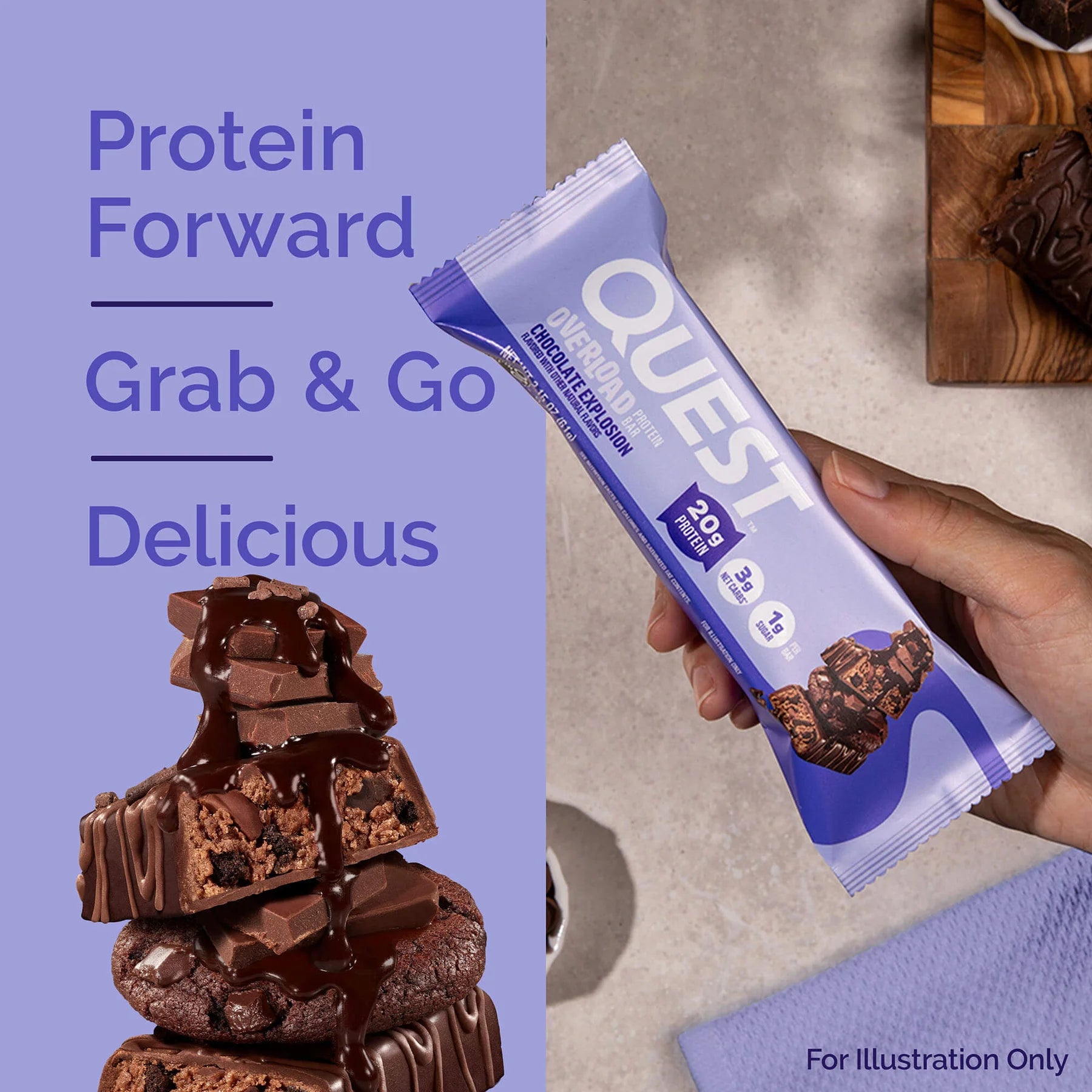 โปรตีนบาร์ Quest Protein Bar -  Overload Chocolate Explosion 3 Bars