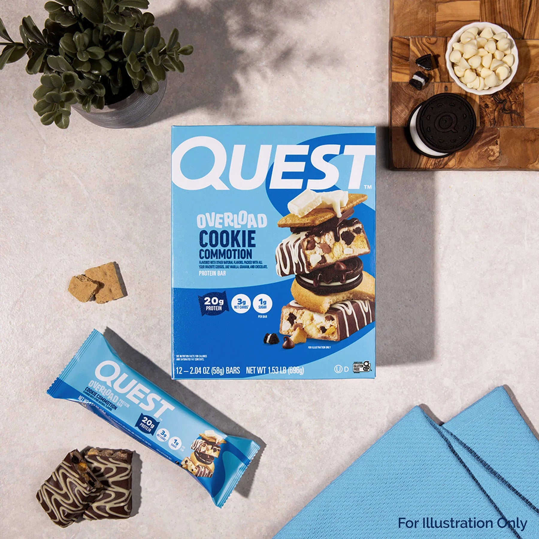 โปรตีนบาร์ Quest Protein Bar - Overload Cookie Commotion 3 Bars