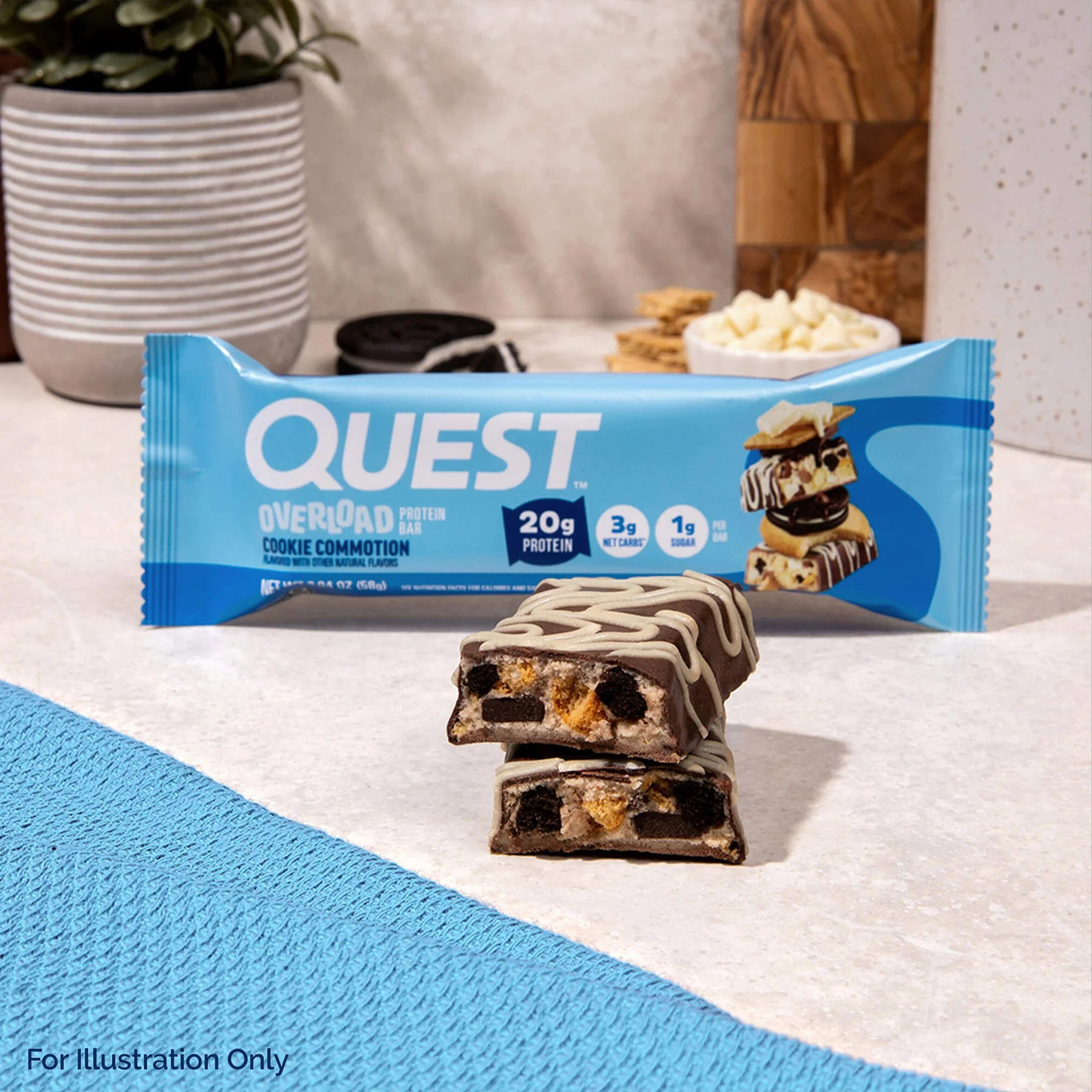 โปรตีนบาร์ Quest Protein Bar - Overload Cookie Commotion 3 Bars