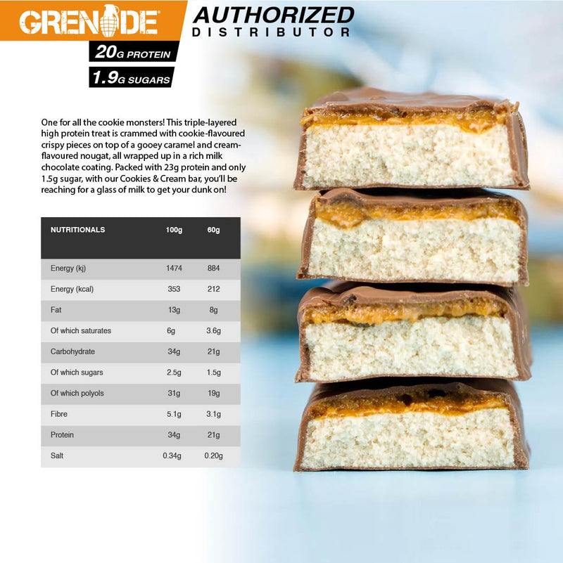 Grenade Carb Killa Protein Bar - Chocolate Chip Cookie Dough 1 Box (12 Bars)
