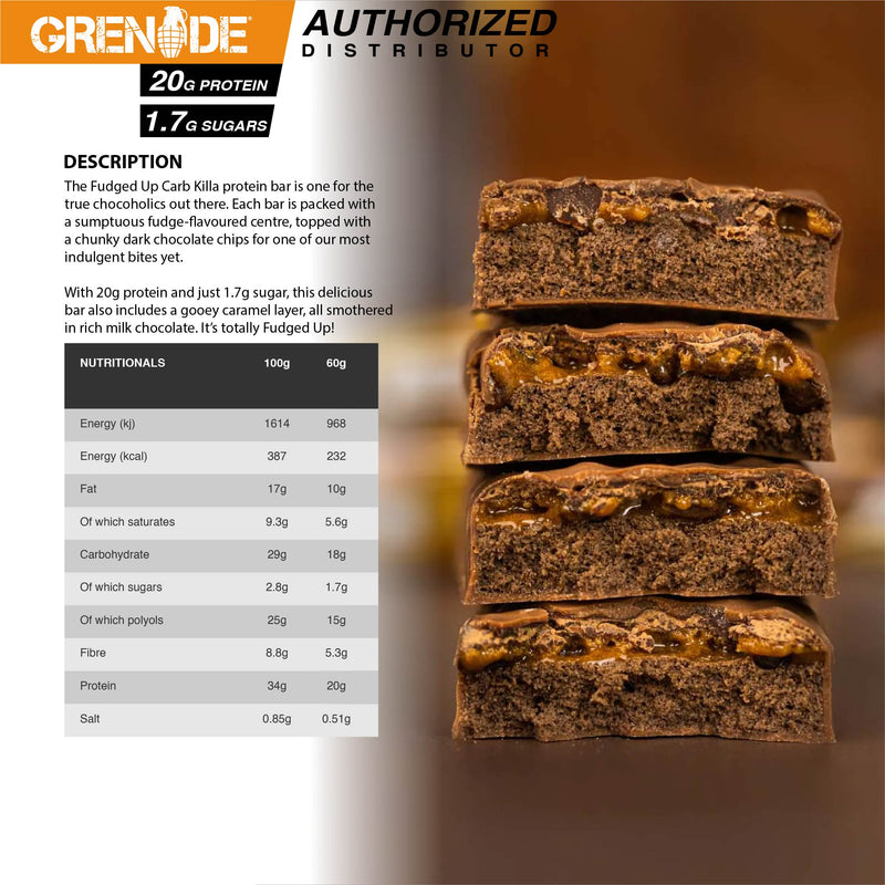 Grenade Carb Killa Protein Bar - Fudge Up 1 Box (12 Bars)