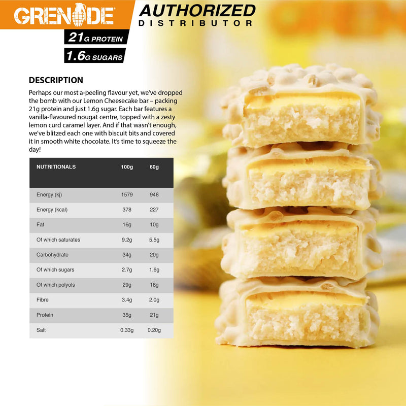 Grenade Carb Killa Protein Bar - Lemon Cheesecake 1 Box (12 Bars)