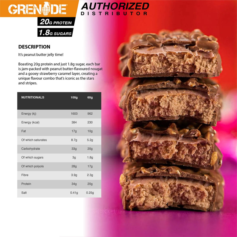 Grenade Carb Killa Protein Bar - Peanut Butter & Jelly 1 Box (12 Bars)
