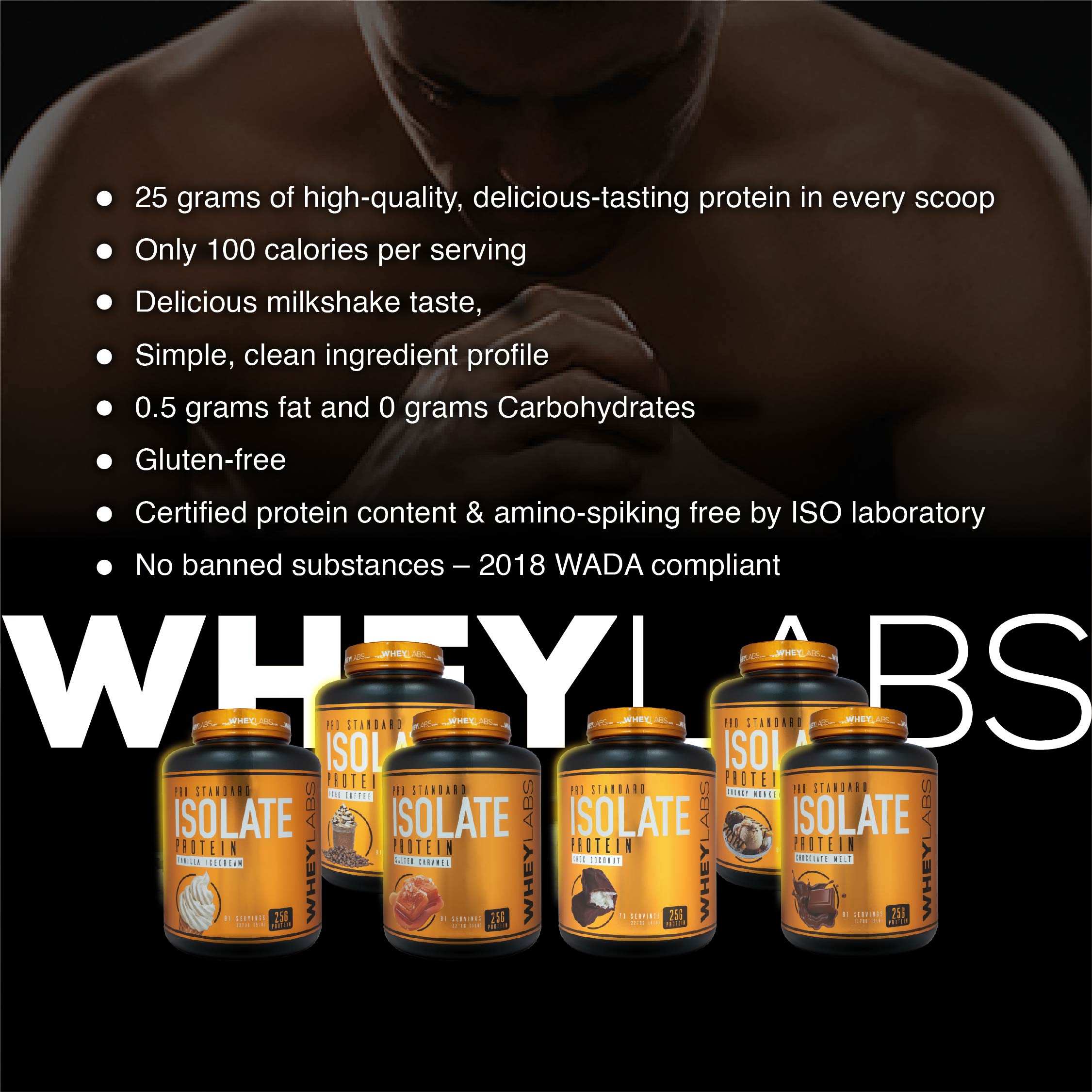 Whey Labs 100% Isolate Whey Protein 5 lbs - Vanilla Ice Cream เวย์โปรตีนไอโซเลตเสริมสร้างกล้ามเนื้อ