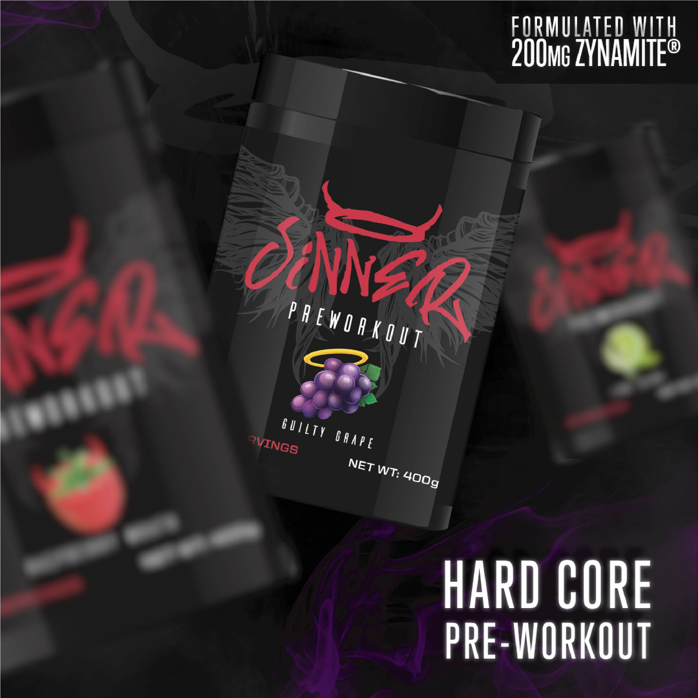 Sinner Pre-Workout - Guilty Grape 320g กรดอะมิโนเพื่มแรงในการออกกำลังกาย