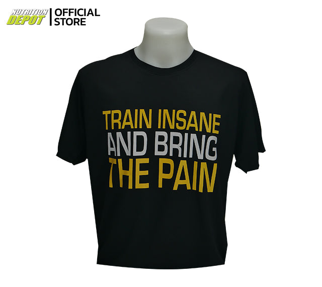 ND Train Insane & Bring The Pain T-Shirt Black Cotton 100%