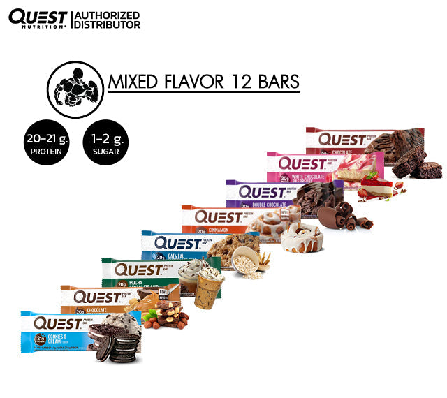 Quest Protein Bar - Mixed Flavor 12 Bars (คละรส 12 แท่ง)