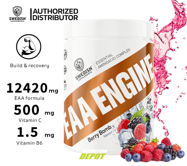 Swedish Supplements EAA Engine - Berry Bomb 450g - กรดอะมิโน EAA รสเบอร์รี่บอมบ์ ขนาด 450 กรัม