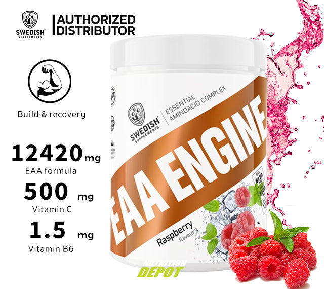 Swedish Supplements EAA Engine - Raspberry 450g - กรดอะมิโน EAA รสราสพ์เบอร์รี่ ขนาด 450 กรัม