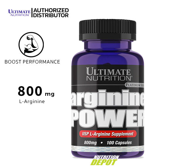 Ultimate Nutrition Arginine Power 100 capsules - อาหารเสริม อาร์จินีน พาวเวอร์ แอล-อาร์จินีน 100 แคปซูล